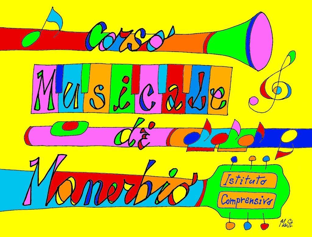 Logo multicolore del corso musicale di Manerbio realizzato dalla prof.ssa Maratti